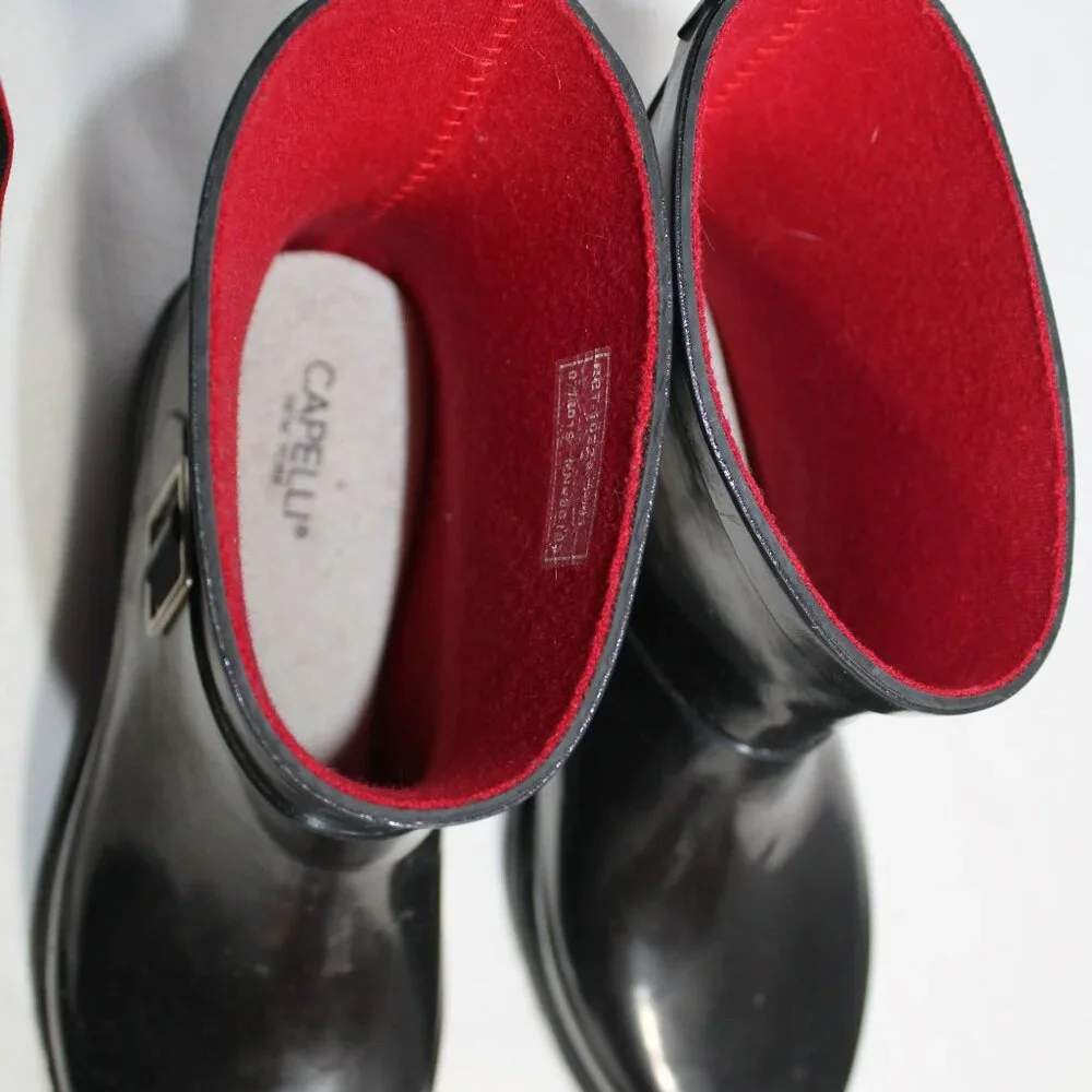 Capelli Black Rain Boots Never Worn Size 6